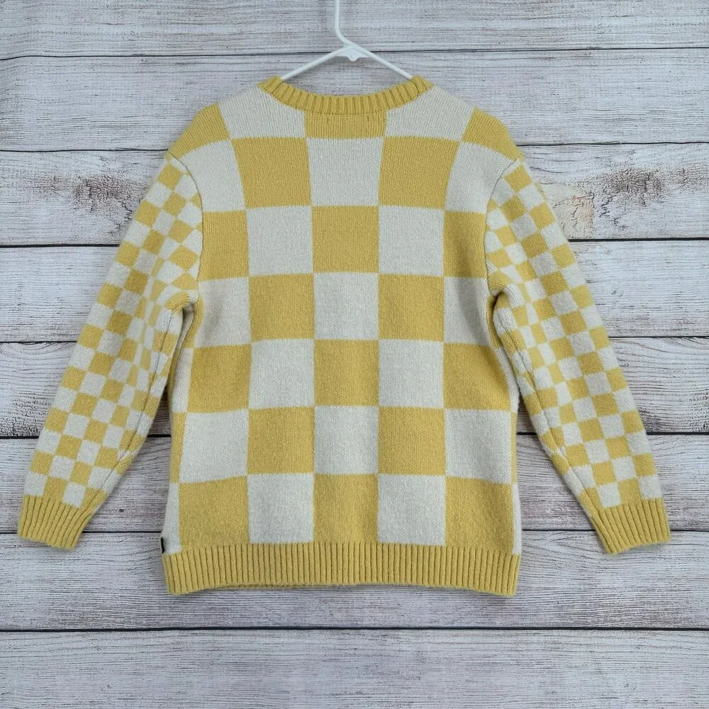 Vans Yellow & White Checkerboard Cardigan Sweater - Picture 2 of 14
